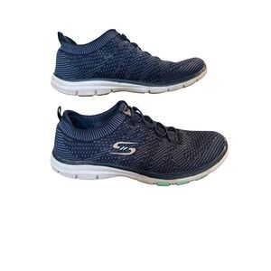 Skechers Women's Navy Blue Air Cooled Memory Foam Knit Sneakers Size 8.5